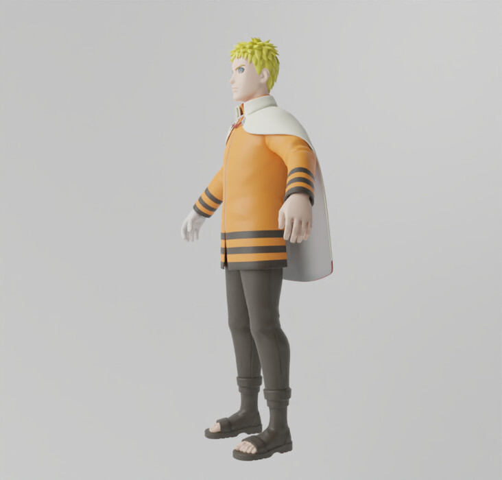 Naruto Uzomaki with 3d Model Stock Illustration - Illustration of