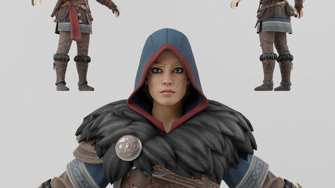 Eivor Assassins Creed Lowpoly Rigged