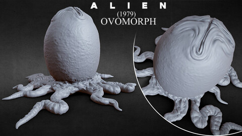 3D PRINTABLE ALIEN EGG OVOMORPH 1979 WITH ROOTS