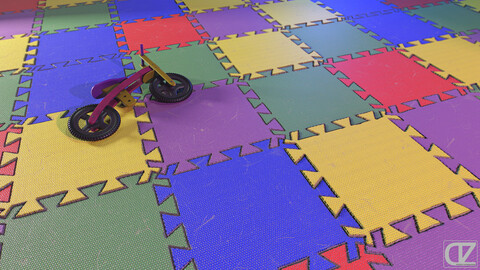 PBR - RUBBER KIDS MATS FLOOR - 4K MATERIAL + SBS GRAPH