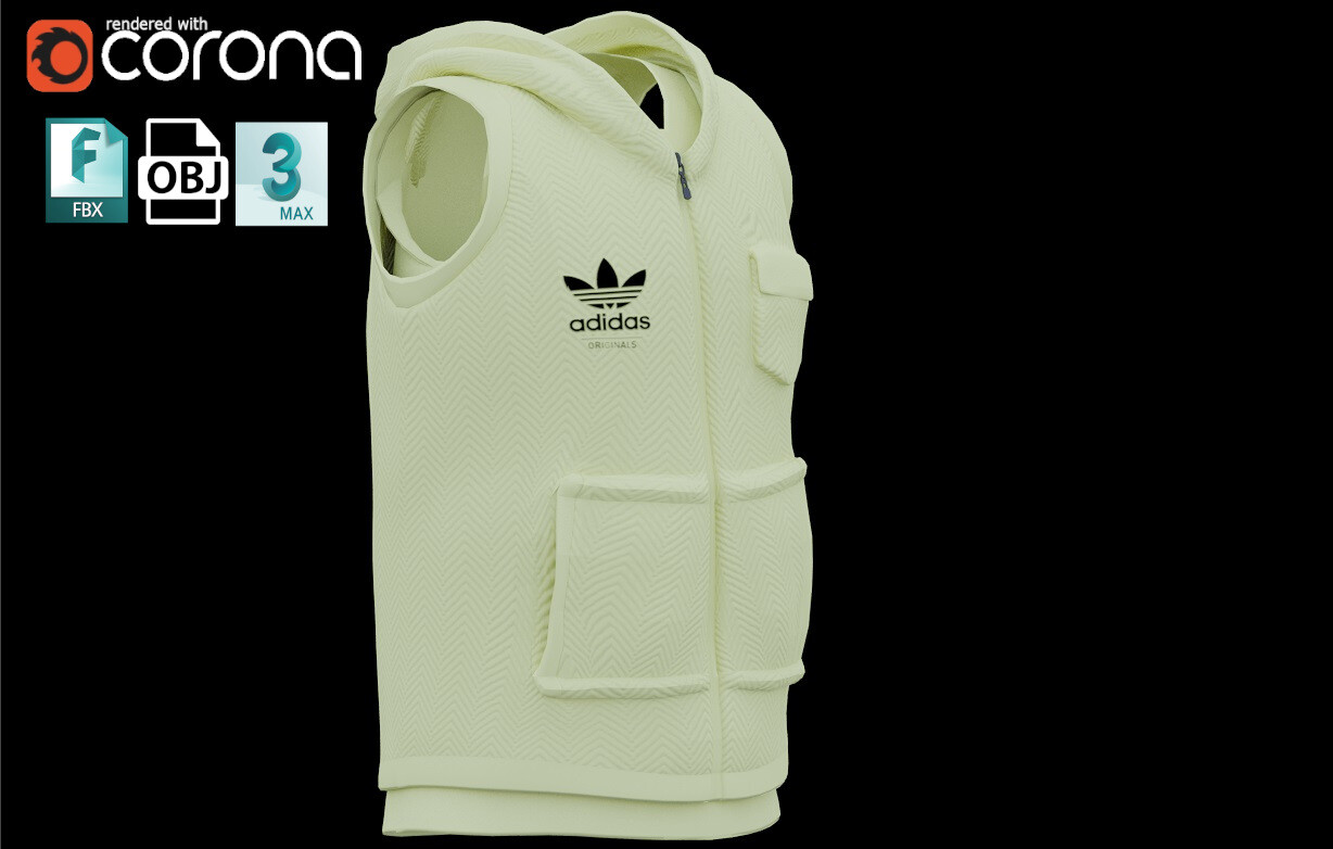 ArtStation Adidas Training Vest Hoodie Lowpoly Game Assets