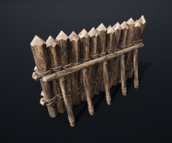 ArtStation - PALISADE BARRIER BARRICADE FORT WALL DAM WOODEN MEDIEVAL ...