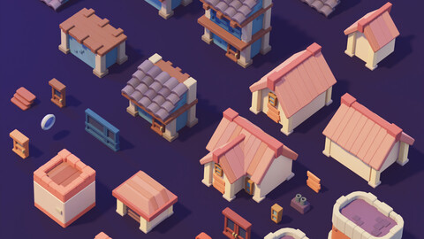 Building - Town Pack 02 Stylized 3D