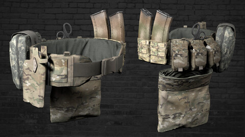 MILITARY Game Ready Warbelt Vector V1 Low-poly 3D model