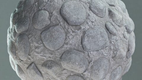 PBR - STONES EMBEDDED IN CEMENT - 4K TEXTURES + SBS GRAPH