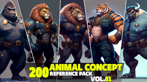 200 Animal Concept Reference Pack Vol.01