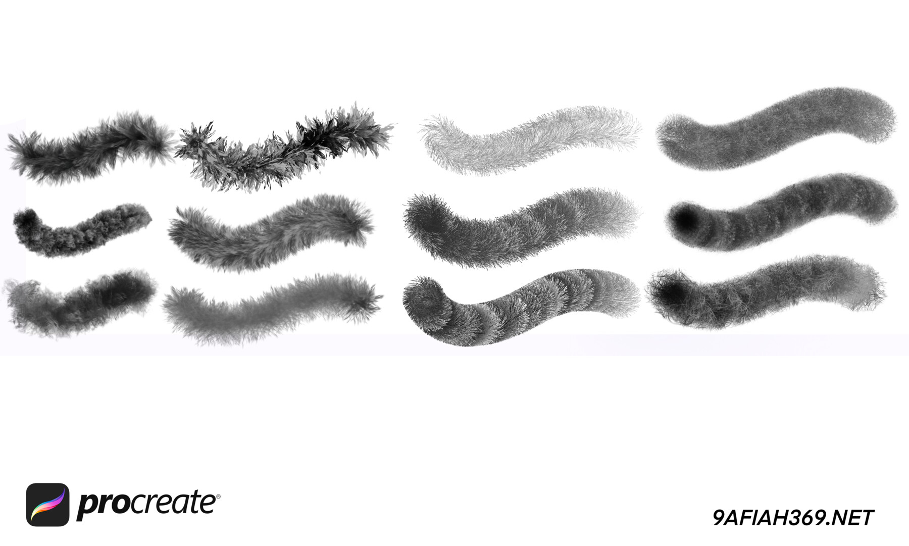 ArtStation Fur brushset procreate مجموعة فُرش الفرو تطبيق بروكرييت