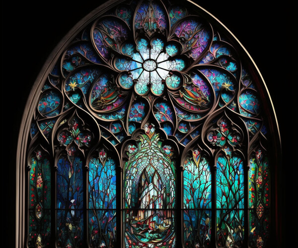 gothic stained glass window