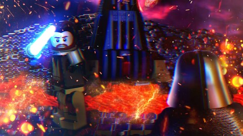 LEGO Obi Wan Kenobi VS Darth Vader Poster