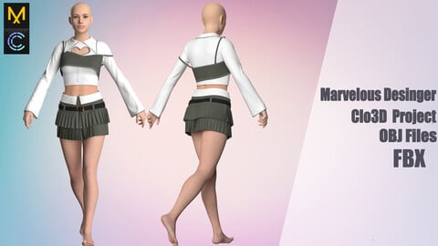 Clothes №150 "Marvelous Designer" /Zprj/ OBJ+FBX