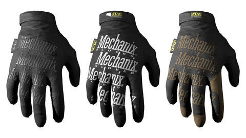 MILITARY Game Ready Mechanix Gloves Low-poly 3D model