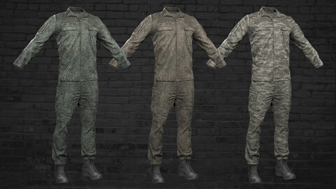 MILITARY Game Ready Uniform Low-poly 3D model