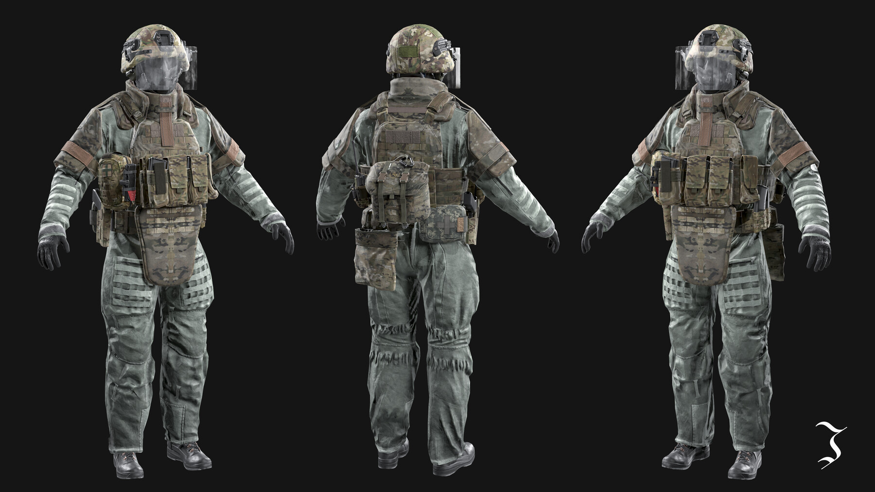 ArtStation - MILITARY Game Ready Fort Fortres Frag Suit Low-poly 3D ...