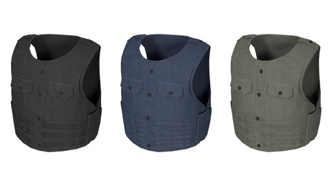 POLICE Game Ready Vest Low-poly 3D model