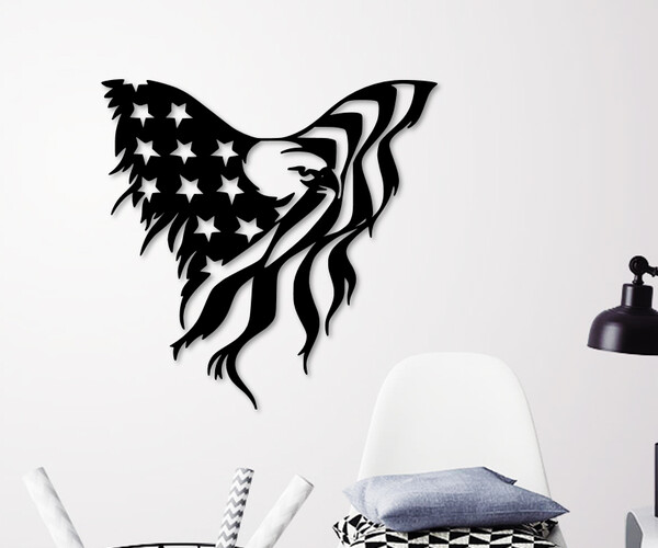 ArtStation - American Eagle Silhouette wall decoration | Resources