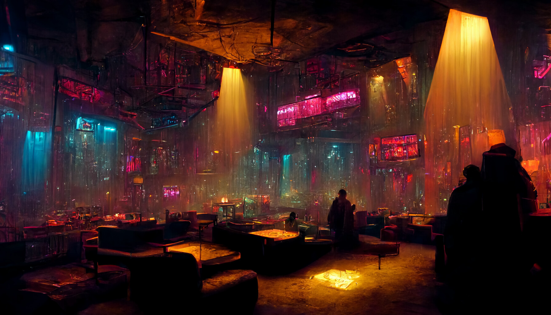 ArtStation - Nightclub Backgrounds - Sci-fi, extremely beautiful ...