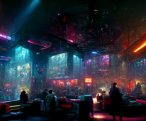 ArtStation - Nightclub Backgrounds - Sci-fi, extremely beautiful ...