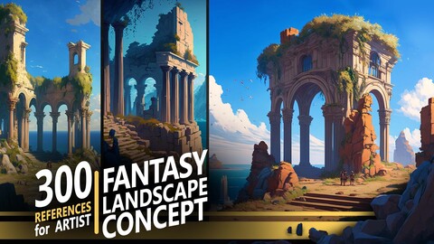 300 Fantasy landscape concept - References for artist