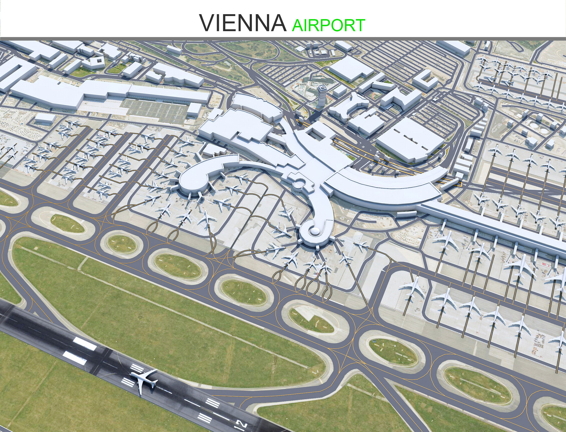 TurboCG 3D Models Vienna Airport 3d model