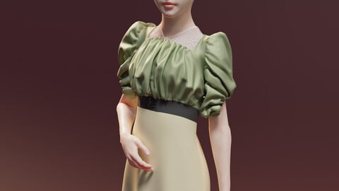 Regency Dress (marvelous designer zprj  + obj)