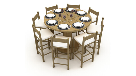 3D model dining table 004