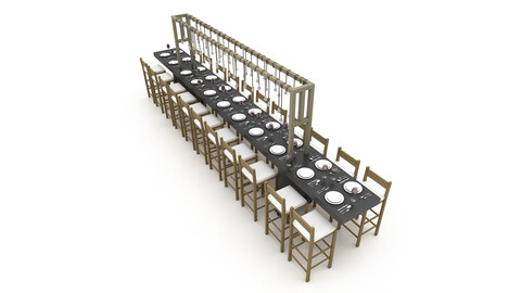 3D dining table 007