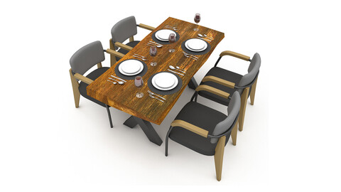 3D dining table 013 model