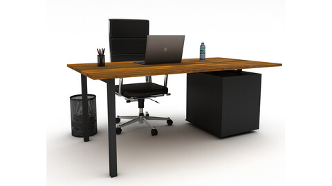 office work and meeting table 02 3D