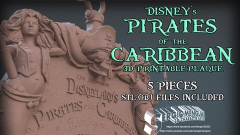 Disney Pirates of the Caribbean 3D Printable Plaque