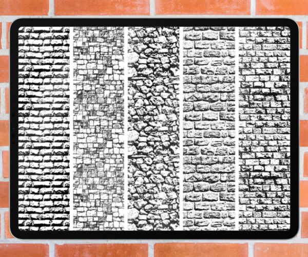 ArtStation HD Seamless Brick Texture Brush Set For Procreate Brushes