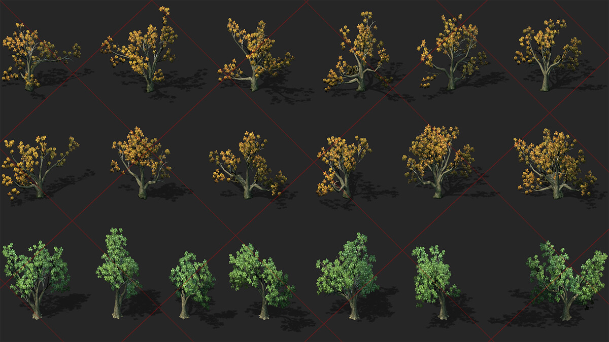 ArtStation 130 Tree Collection Game Asset Game Assets