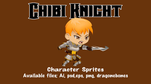 Chibi Knight 2d Character animation sprites