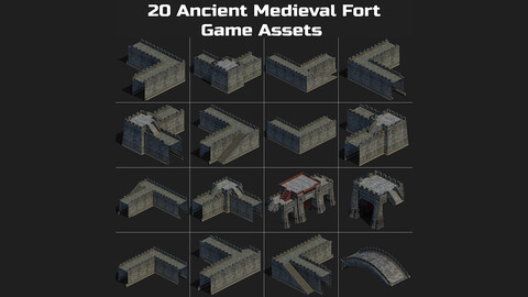 20 Medieval Fort, Castle, Building, Tower Game Asset