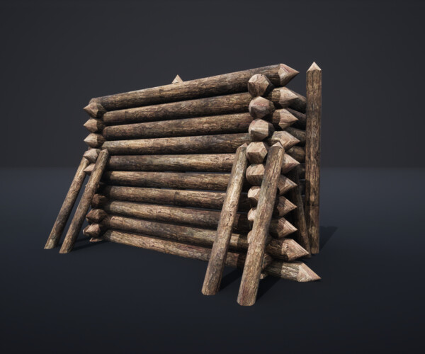 ArtStation - PALISADE BARRIER BARRICADE FENCE WALL WOODEN DAM MEDIEVAL ...