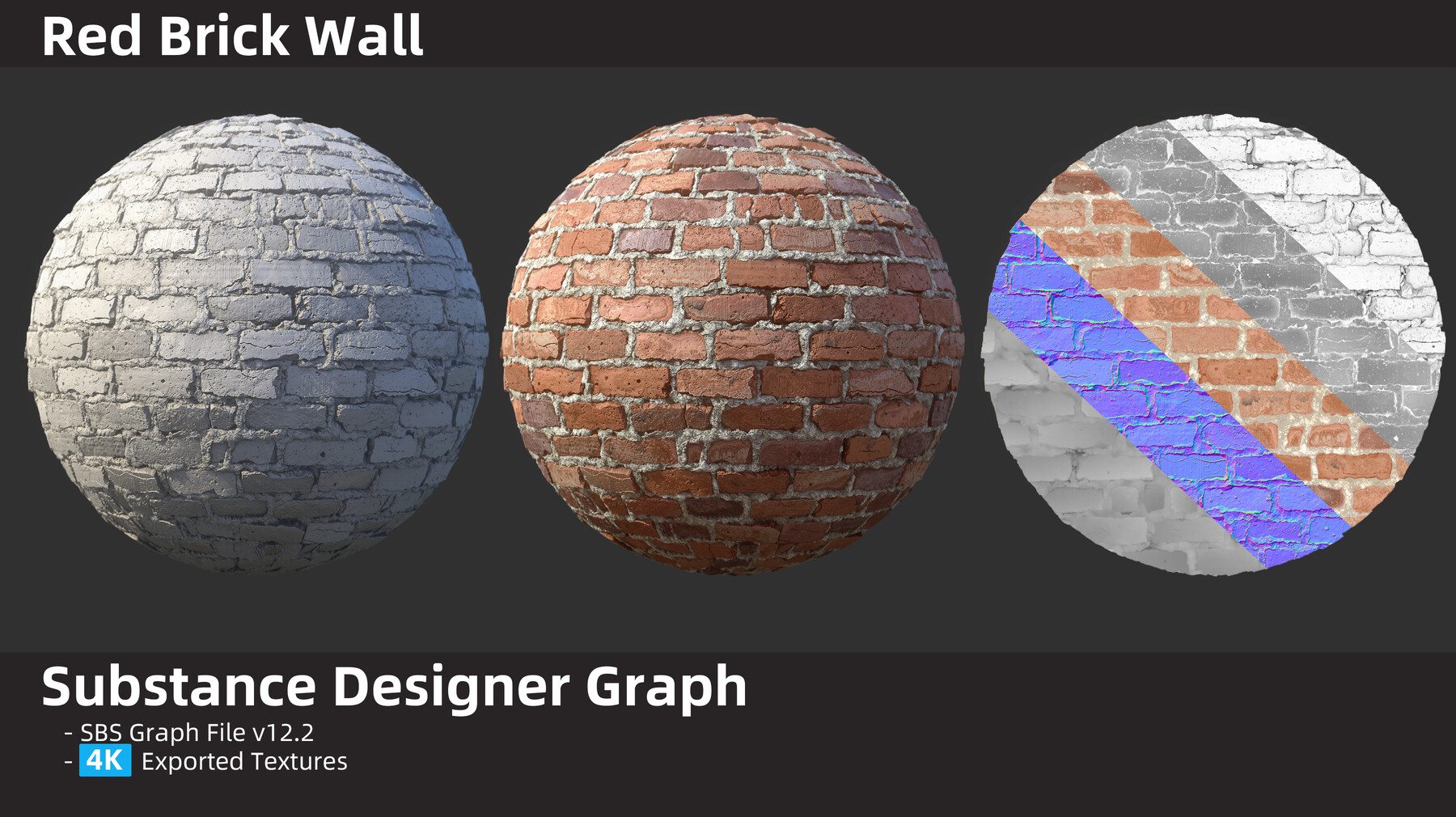 ArtStation - Red Brick Wall Material | Substance Designer Graph | Resources