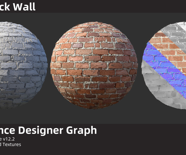 ArtStation - Red Brick Wall Material | Substance Designer Graph | Resources