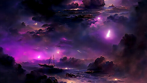 purple smoke battlefield Illustration Set