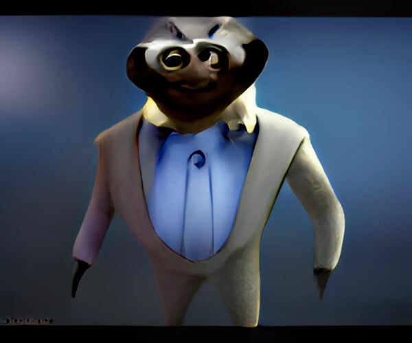 Artstation - Pltn Style, Honey Badger In A Suit 