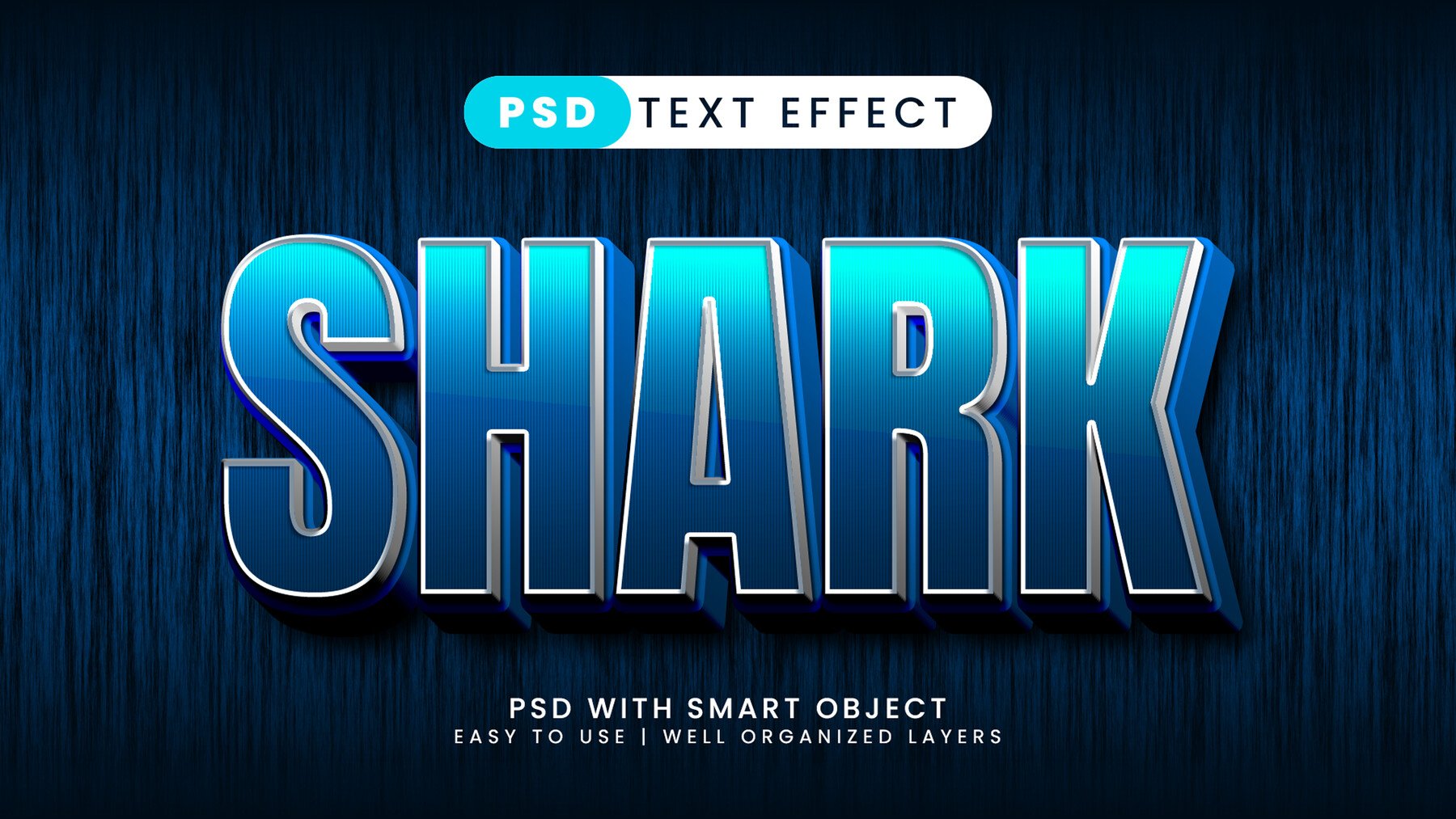 ArtStation - 3D Shark PSD fully editable text effect. Layer style PSD ...