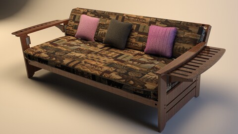 Futon with Cusion and open/close animations