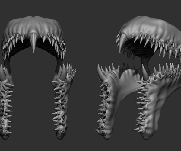 ArtStation - 21 Creature + Monster Teeth - Open+Closed OBJs , STL and ...