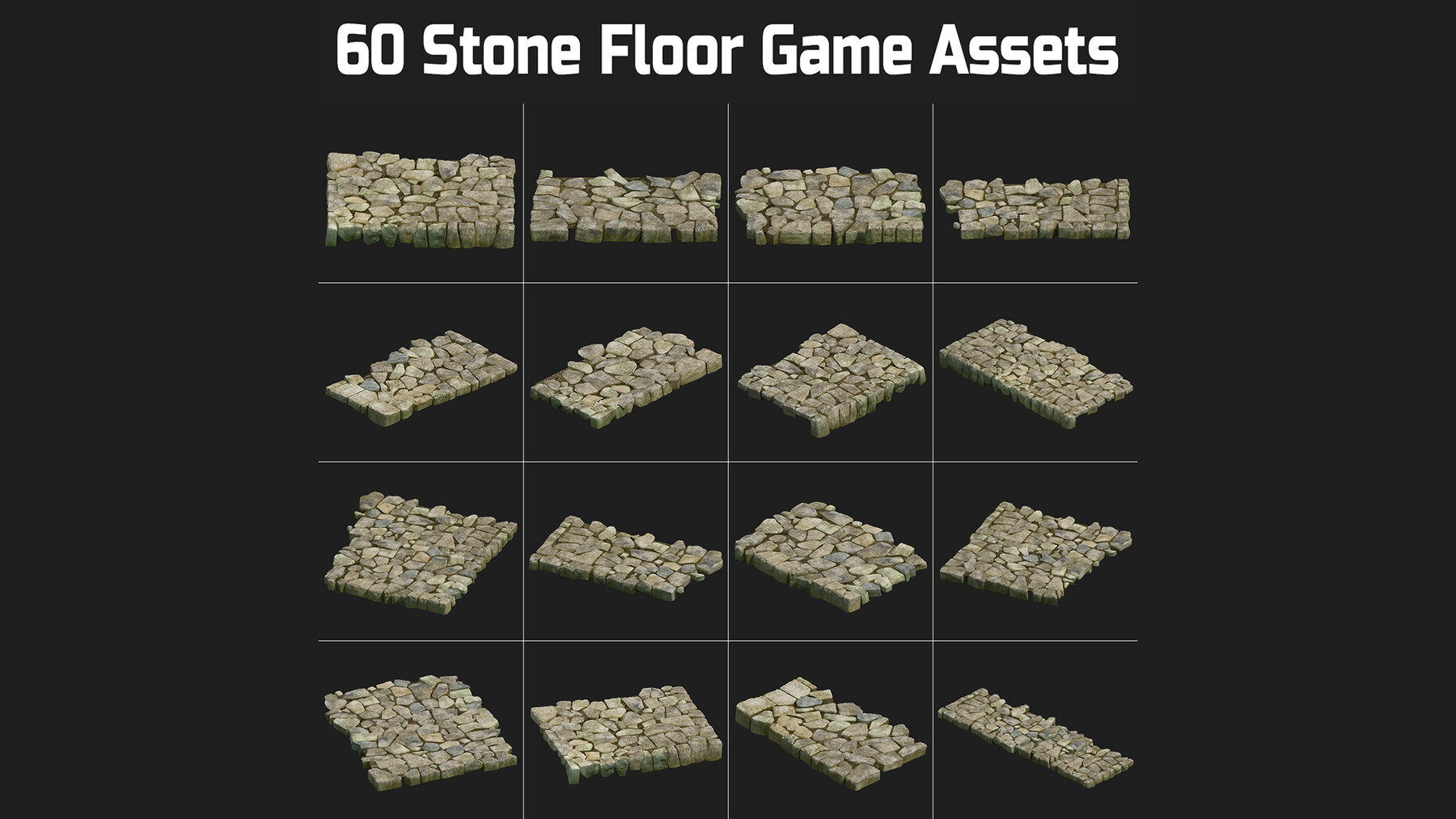 ArtStation 60 Different Types of Stone Floor, Tile, Path Game Assets