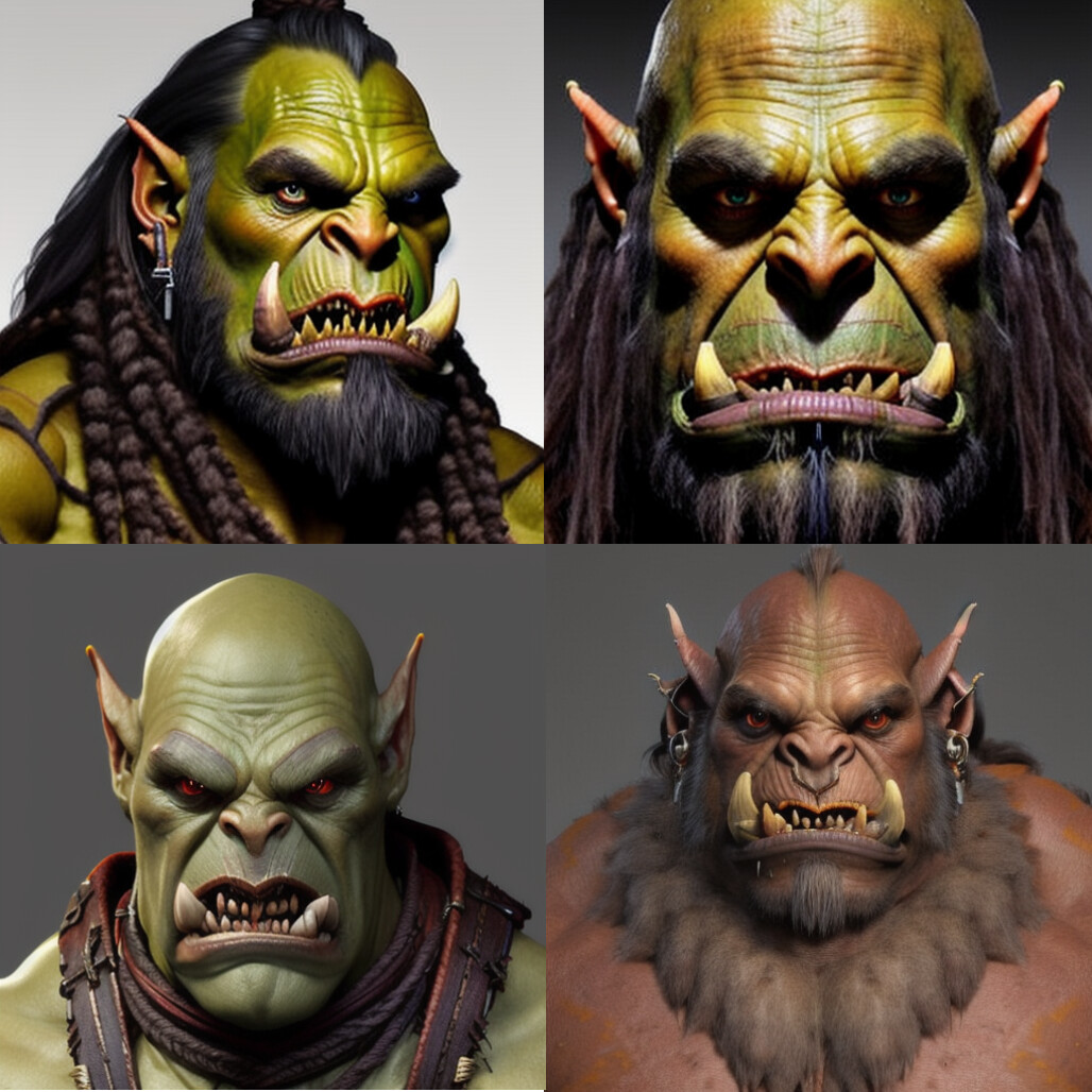 ArtStation - 155 UNIQUE Orc Portraits (512x512) | Game Assets