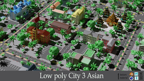 City 3 Asian Low-poly 3D model