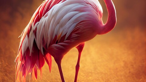 Flamingo - animal illustration set