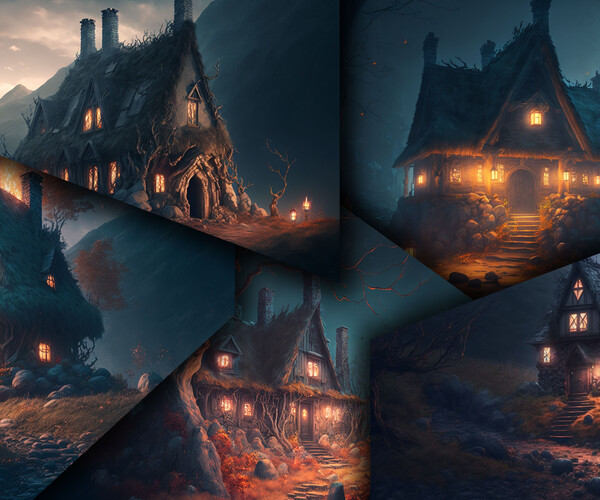 ArtStation - 132 Witch's Hut (More Than 8K Resolution) | Artworks