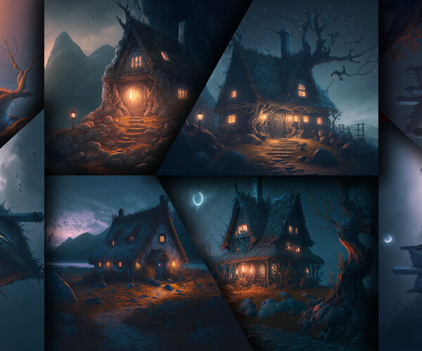 ArtStation - 132 Witch's Hut (More Than 8K Resolution) | Artworks