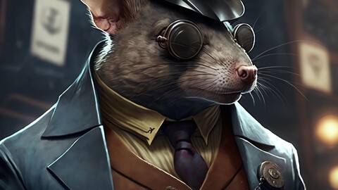 series of pictures of  gentleman animals