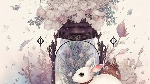 series of pictures of rabbit illustration