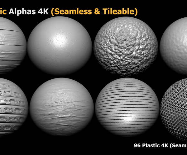 ArtStation - 96 Plastic Alphas (Seamless & Tileable) VOL 11 | Brushes